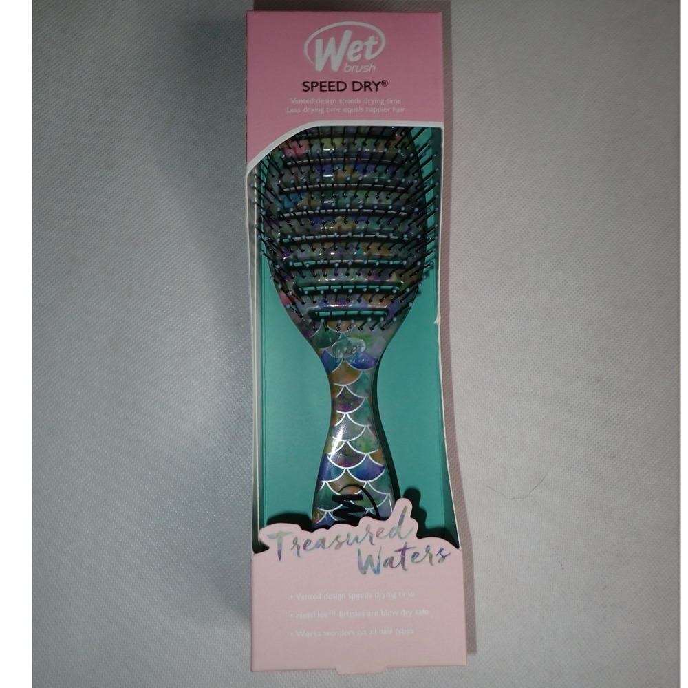 Wet Brush Speed Dry Treasured Waters Mermaid Scale Vented Hair Brush New